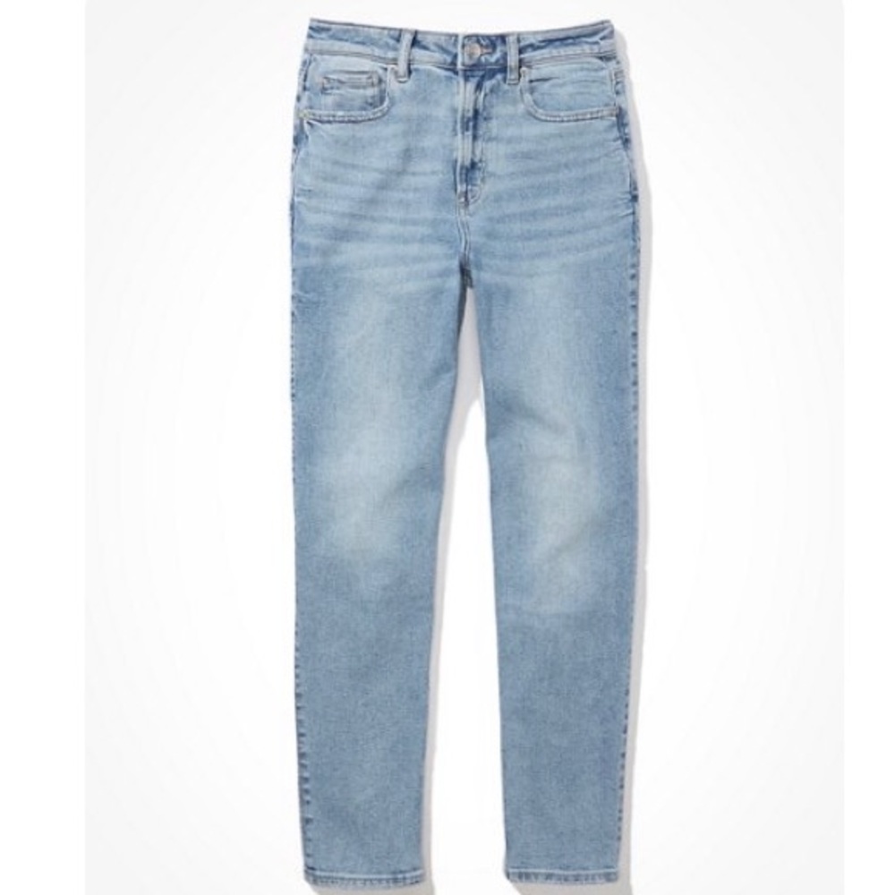 AE stretch mom jean straight